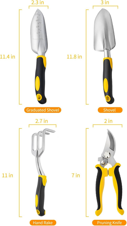 Garden Tool Set 4-Piece,Heavy Duty Aluminum Gardening Tools,Rust-Proof