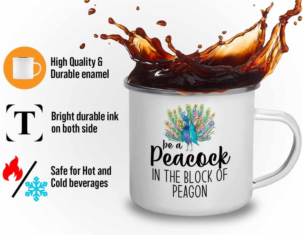 Bird Lover Camper Mug 12oz - Peacock block pgeons - Hummingbird Nest C