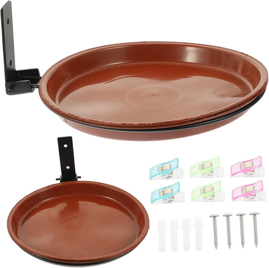 Milisten 1set Hanging Bird Bath Tray Bird Feeder with Heavy Duty for Fences Outdoor Garden Decor for Attracting and Enhancing Your