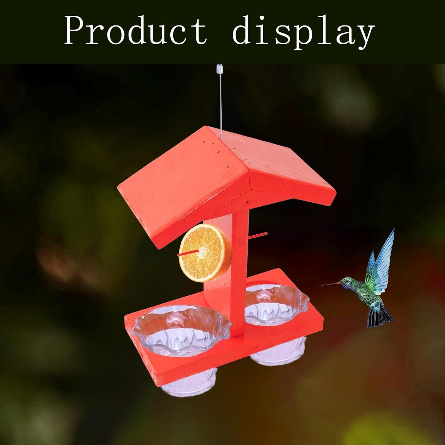 Outdoor Hanging Bird Feeders Two Removable Food Container Materials Wildlife Garden for Bird Watching Weatherproof Hanging Bird Feeders