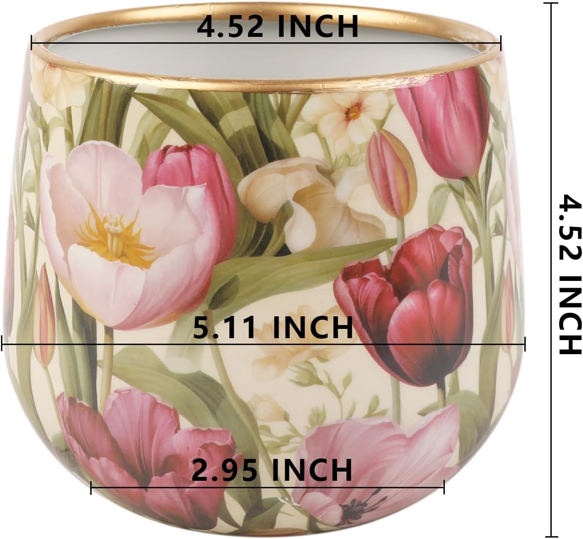 Flower Shabby Chic Classy Designed Flowerpot Planter Milk Can Galvanized Finish Metal Vase Country Rustic Primitive Decorative Flower Holder for Home Office Garden (Small)