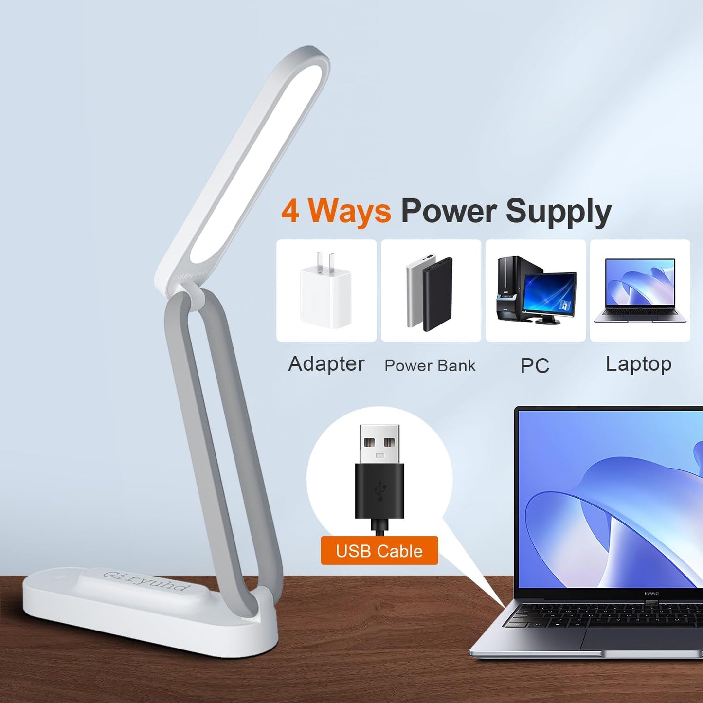 LED Desk Lamp for Office Home & Battery Operated Lamp Rechargeable Lam