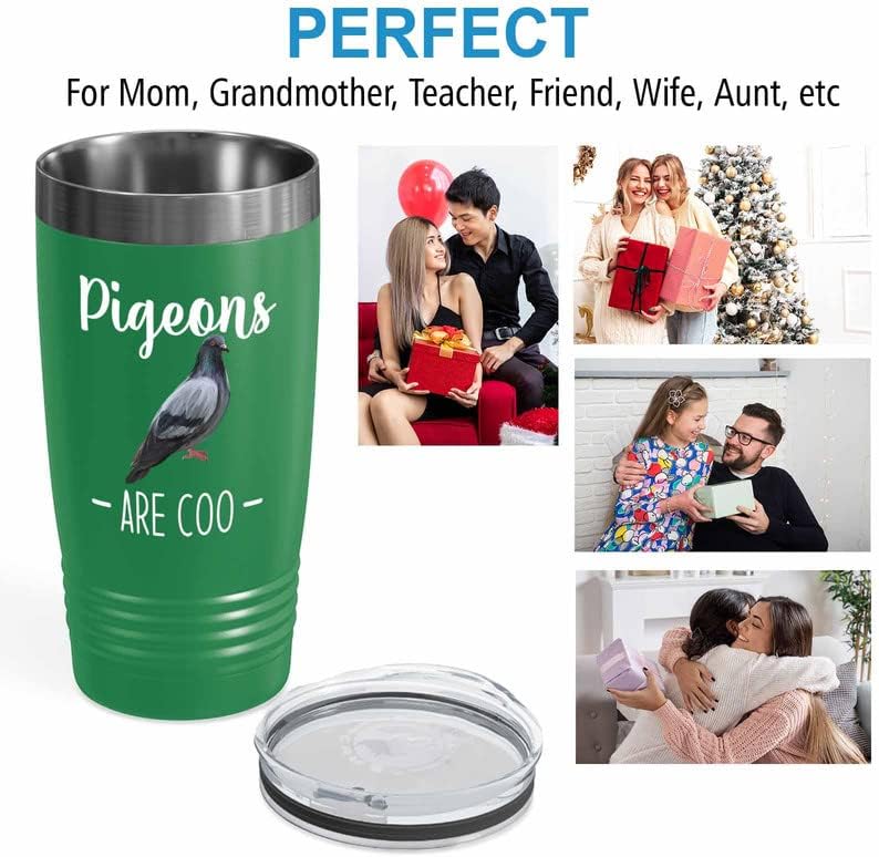 Bird Lover Green Edition Viking Tumbler 20oz - Pgeons are coo - Hummin