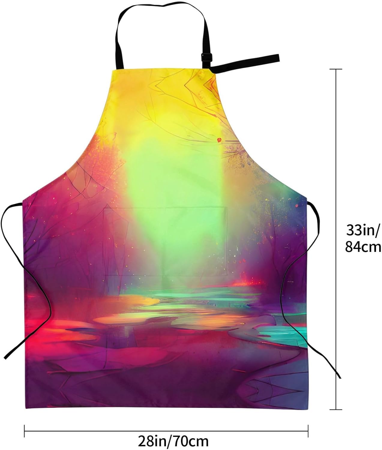 Dream colorful print Waterproof chef's apron with pocket apron for kitchen cooking baking barbecue and gardening