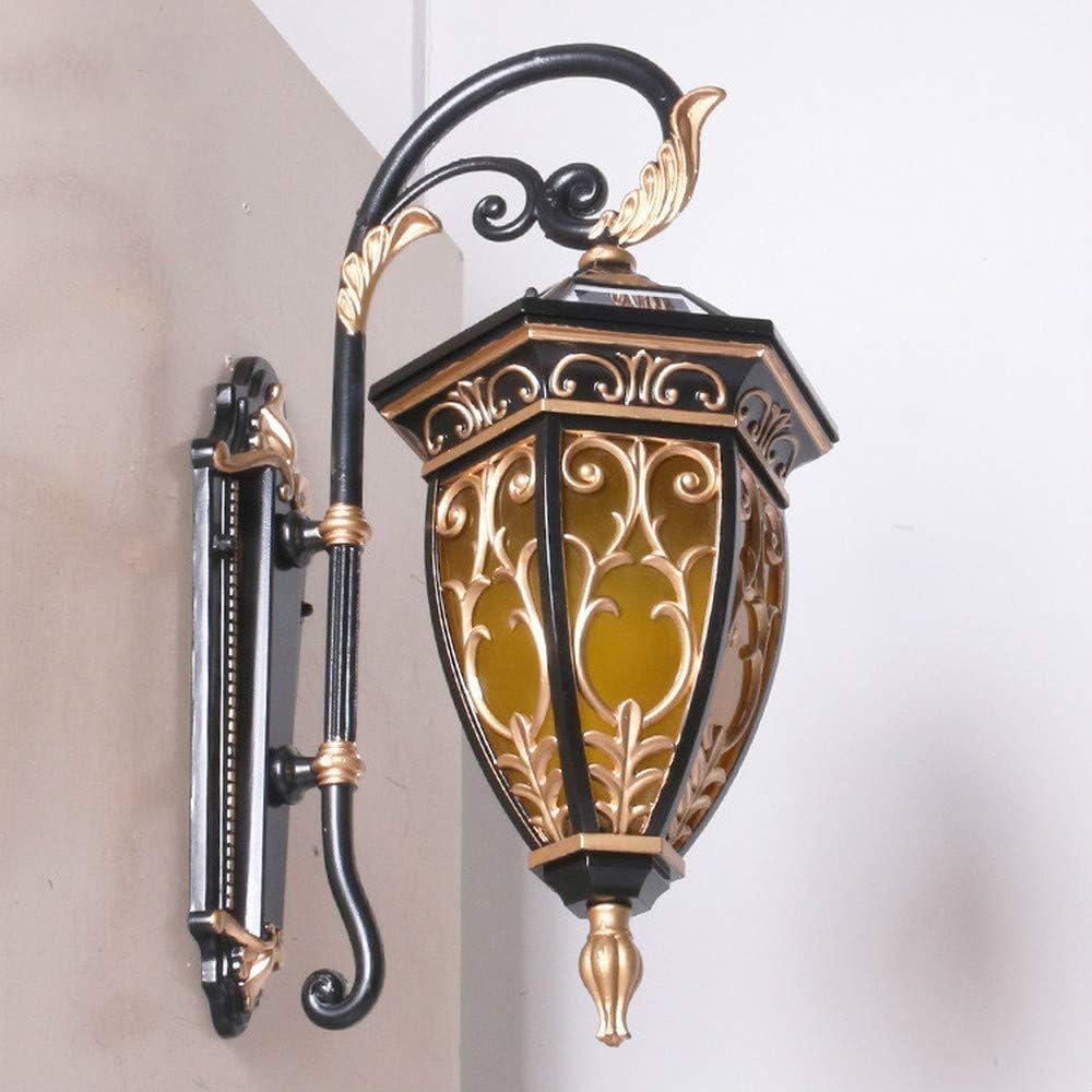 Wall Mounted Light Solar Aluminum Glass LED Wall Lantern European Retro Outdoor Waterproof Metal Outdoor Wall Lamp Nordic Vintage Villa Courtyard Garden Aisle Wall Sconce Lighting Reading Light