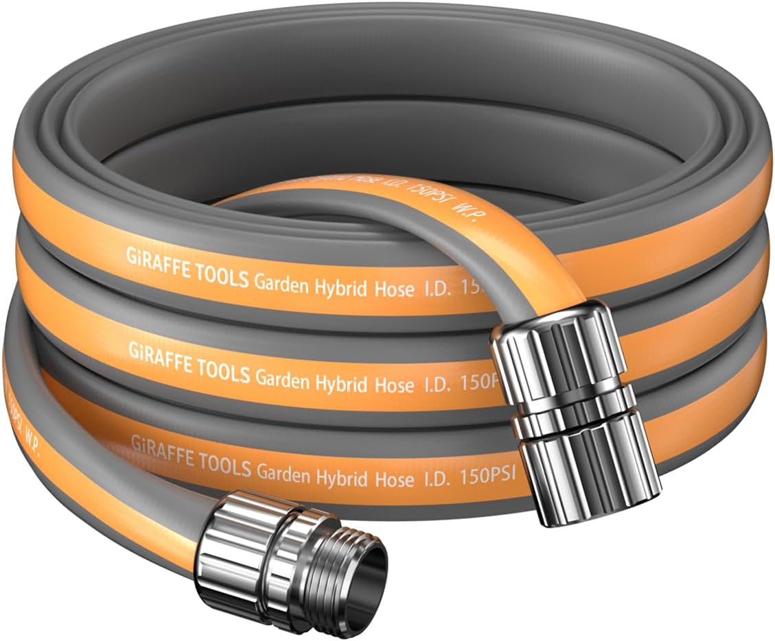 Giraffe Tools 25FT Garden Hose, 5/8" Lightweight Lay Flat Water Hose, 