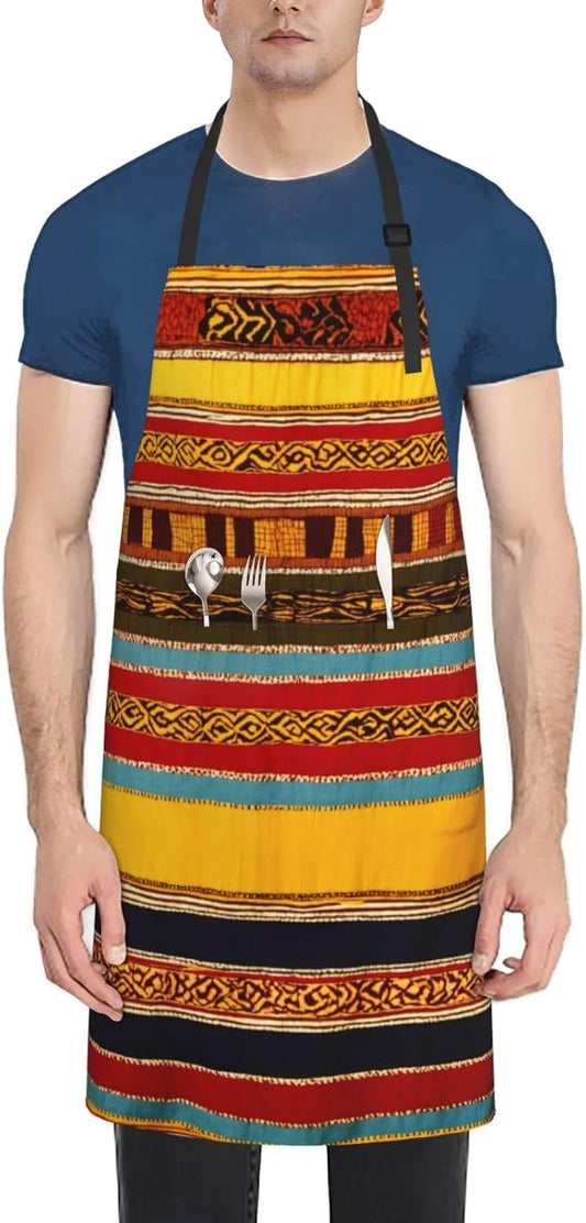 Native American Pattern print Waterproof chef's apron with pocket apron for kitchen cooking baking barbecue and gardening