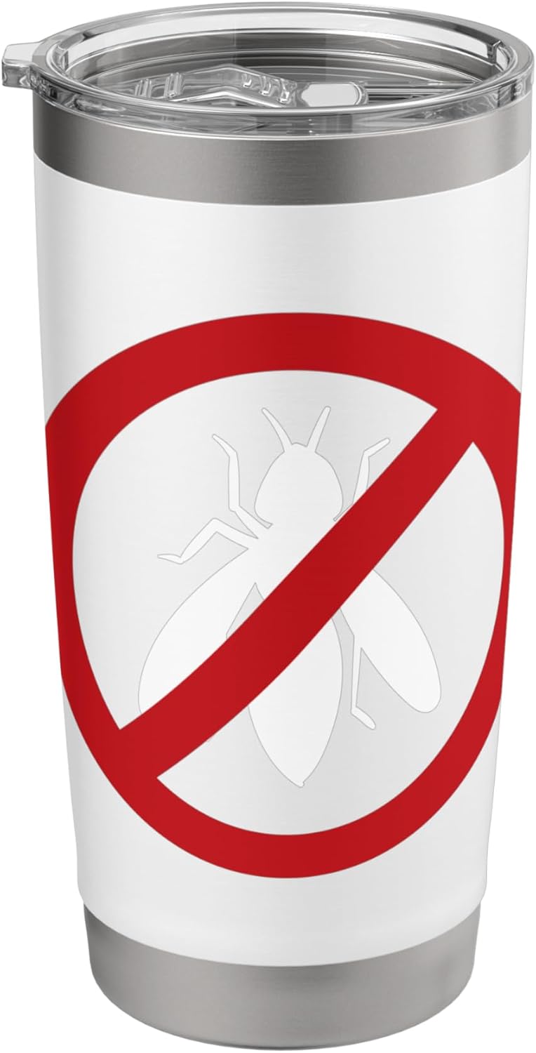 Pest Control Wasp Sign Gag Halloween Gift No Wasps Allowed Stainless Steel Insulated Tumbler