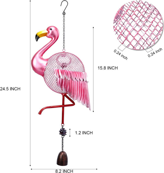 Yinns Bird Feeders - Squirrel Proof Wild Bird Feeder for Outside, Flamingos Shaped Birdfeeders, Metal Hanging Bird Feeder for Garden Patio Yard Decor