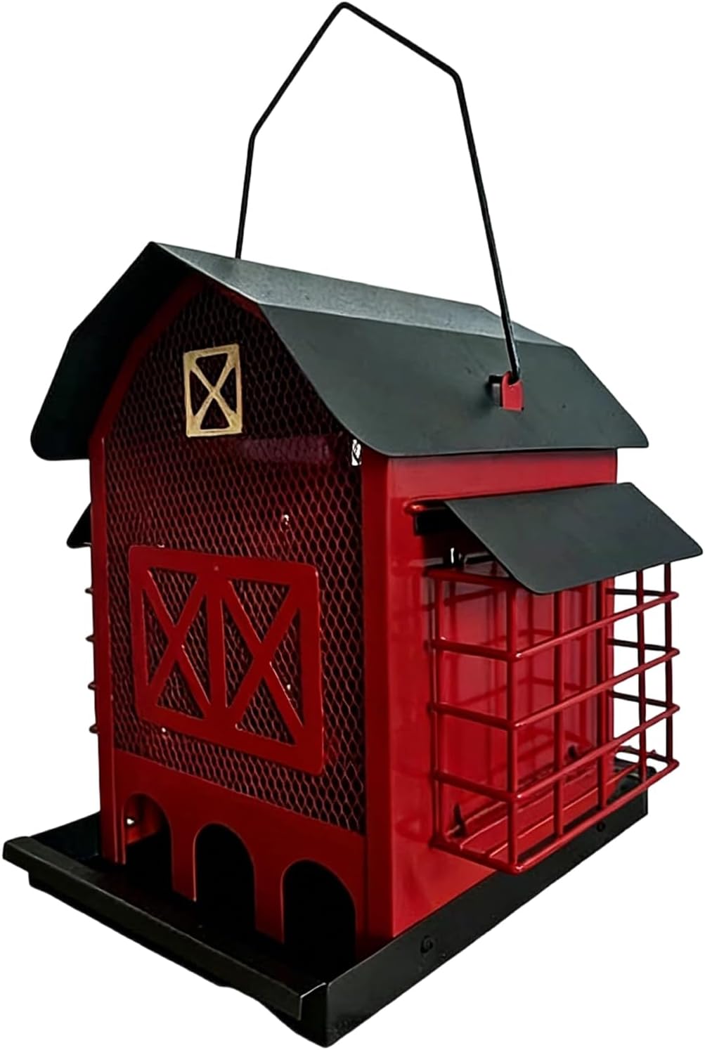 Sturdy Metal Bird Feeder with Complete Access and Drain Openings for Outdoor Use Bird Feeder with Drainage