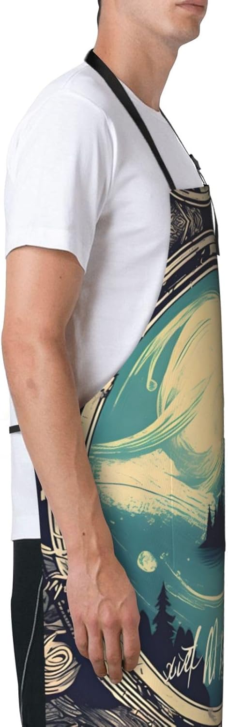 Not All Who Wander Are Lost 1 print Waterproof chef's apron with pocke