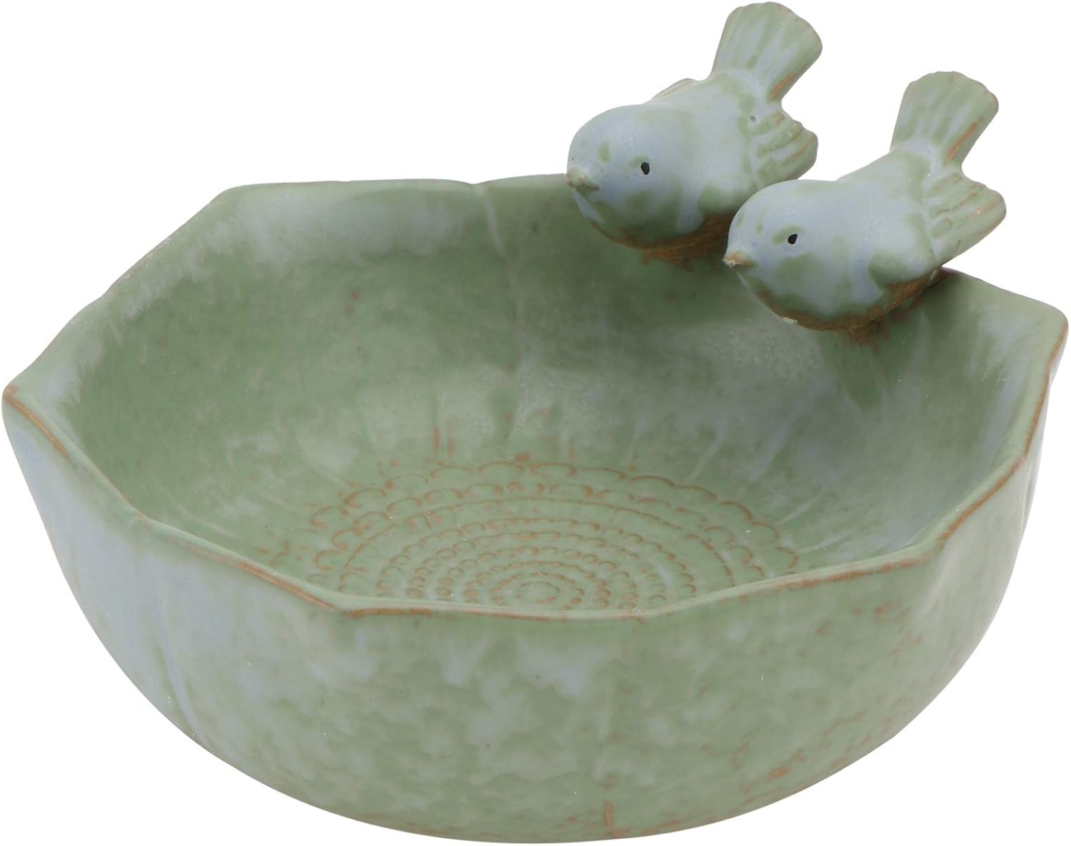 DOITOOL Ceramic Bird Feeder, Bird Bath Bowl, Bird Food Holder for Gard