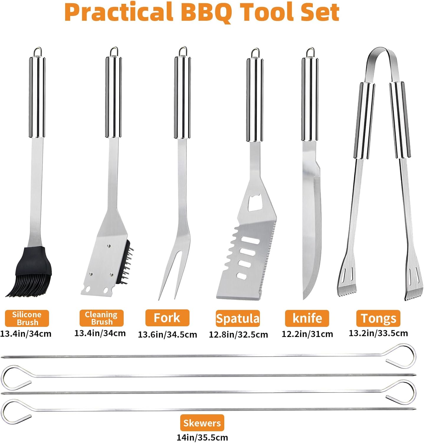 11Pcs Stainless Steel BBQ Grilling Accessories Set, Dad Gifts for Fath