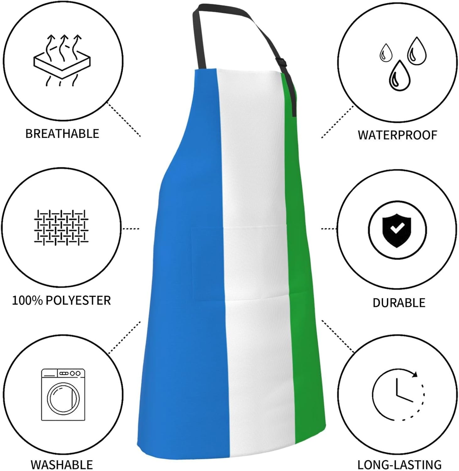 Sierra Leone flag print Waterproof chef's apron with pocket apron for 