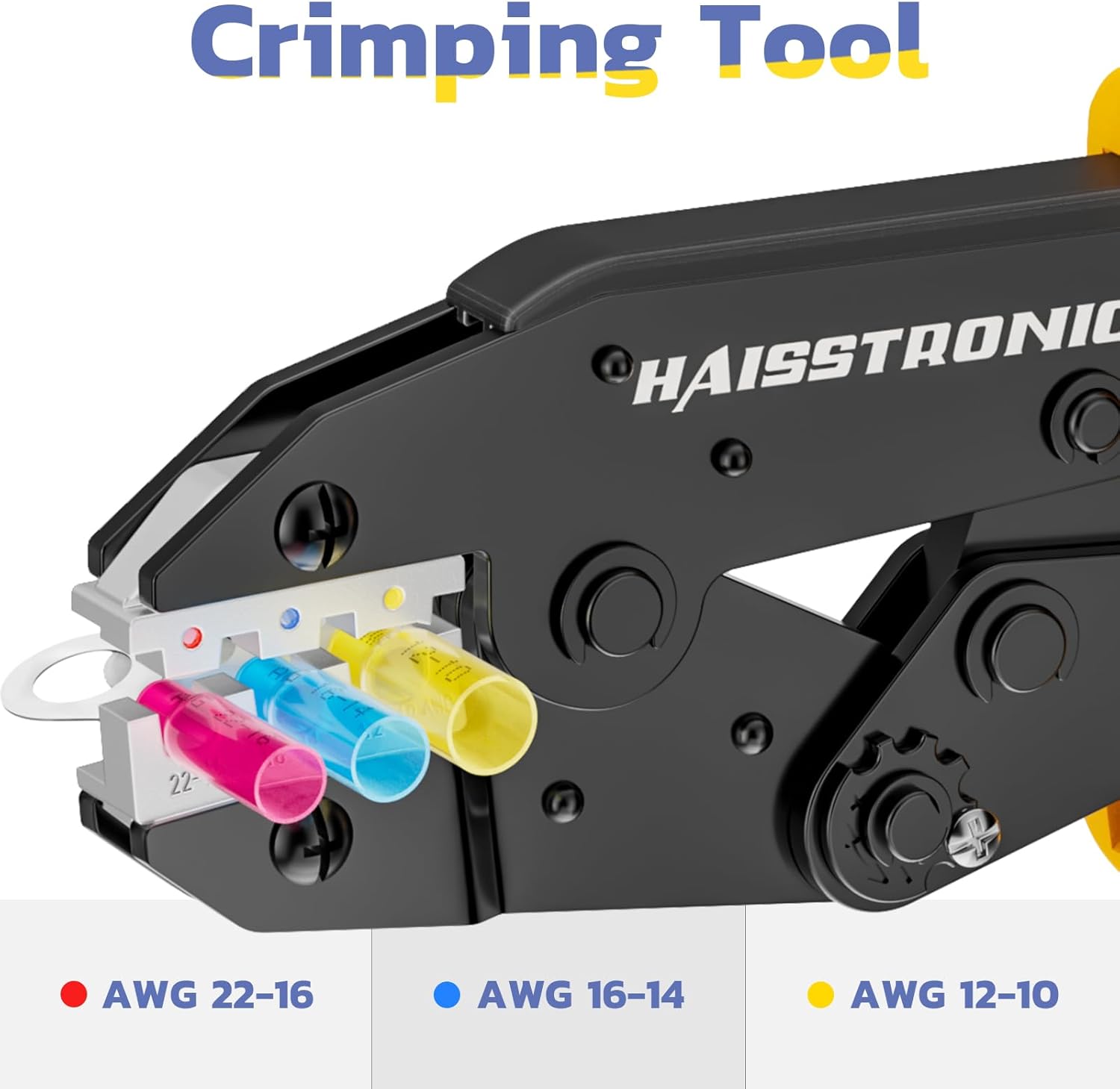 haisstronica Wire Stripper and Crimping Tool,AWG 24-10 Automatic Strip