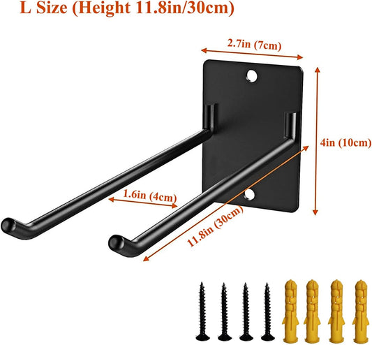 2-Pack Heavy Duty Garage Hooks, 12” Wall Mount Storage Hooks for Chair