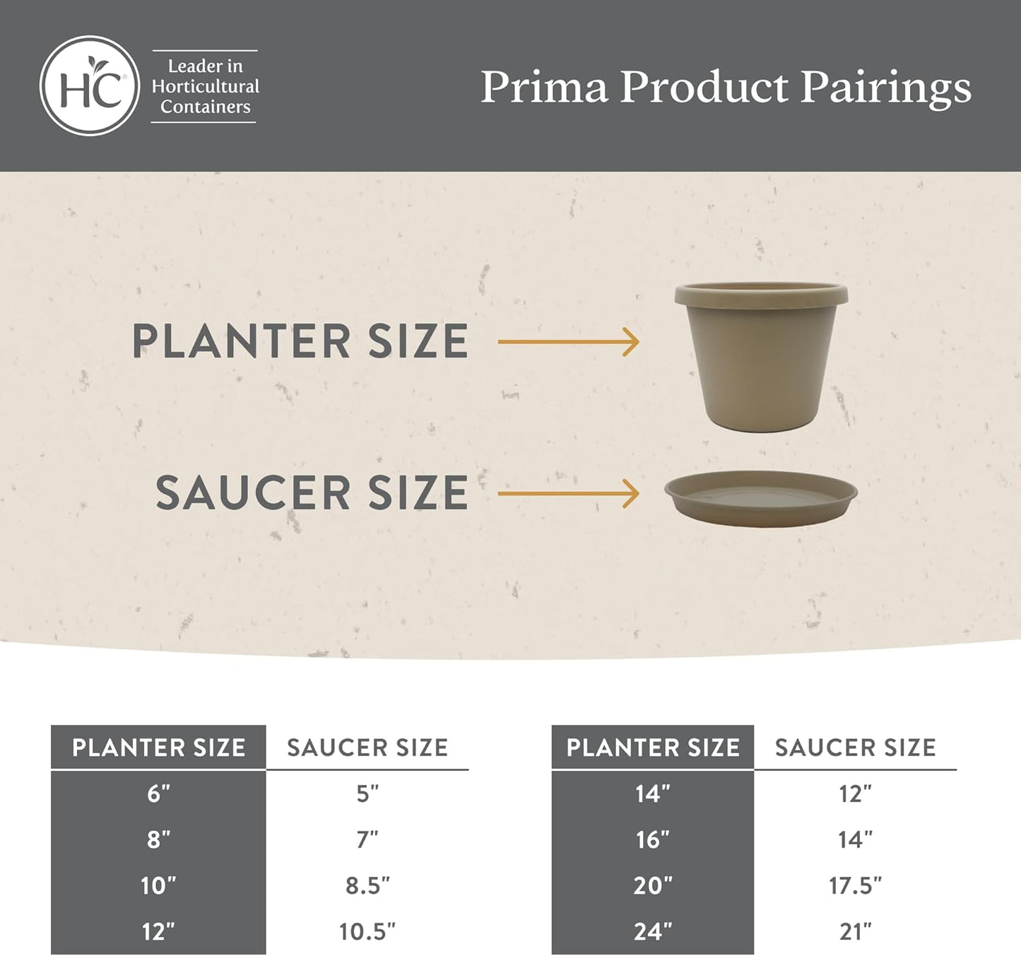 The HC Companies 24 Inch Prima Round Planter Pots with Drainage Holes 