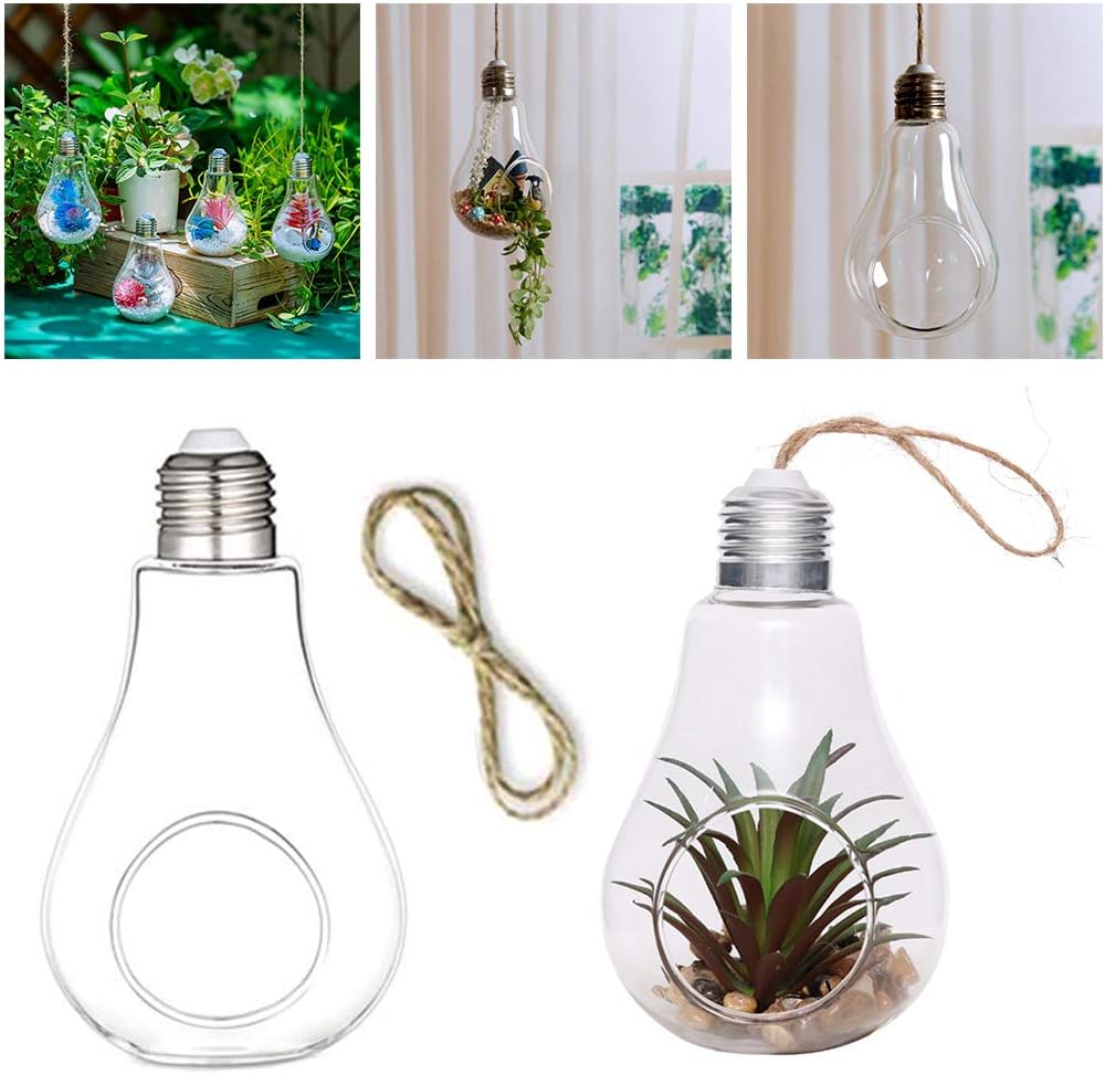 Water Plant Containers Light Bulb Shaped Flower Pots Glass Flower Hanging Glass Plant Vase Gift Kitchen