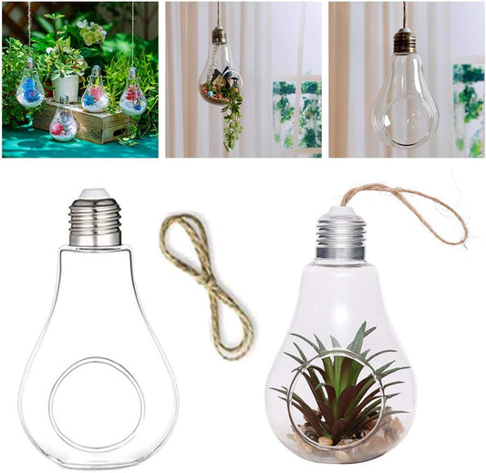 Water Plant Containers Light Bulb Shaped Flower Pots Glass Flower Hanging Glass Plant Vase Gift Kitchen