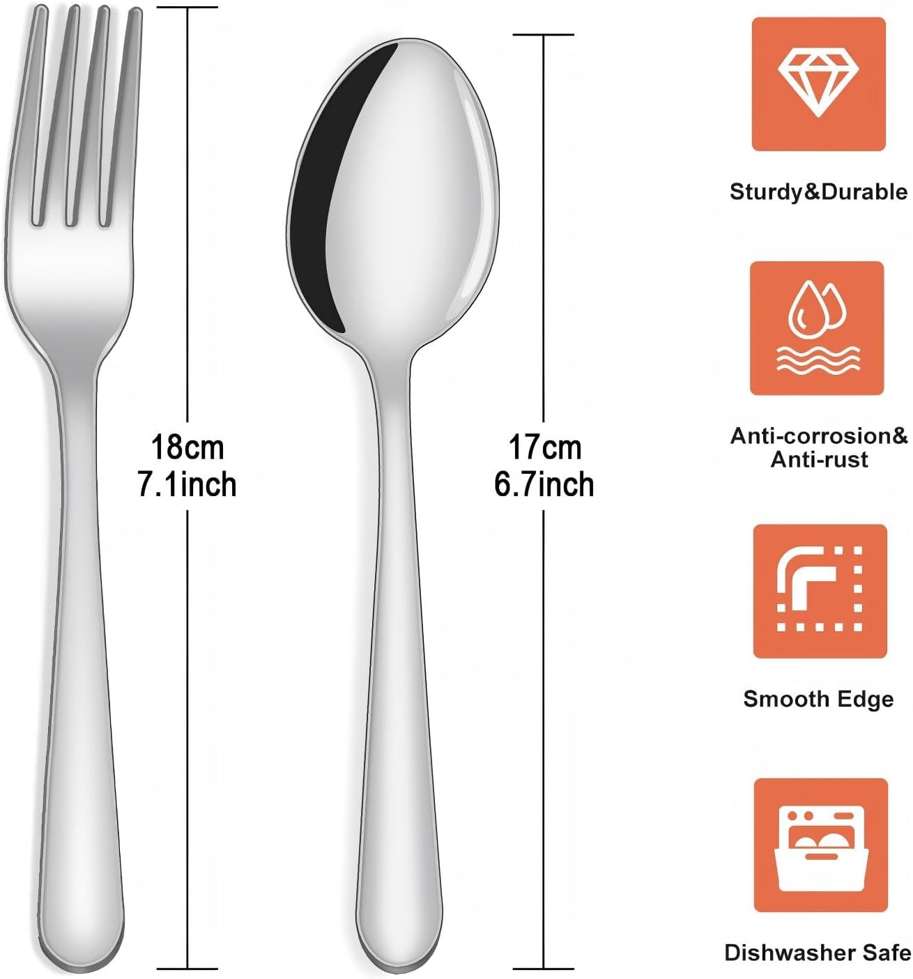 Unokit 24-Piece Spoons and Forks Set Silverware Set - Forks and Spoons