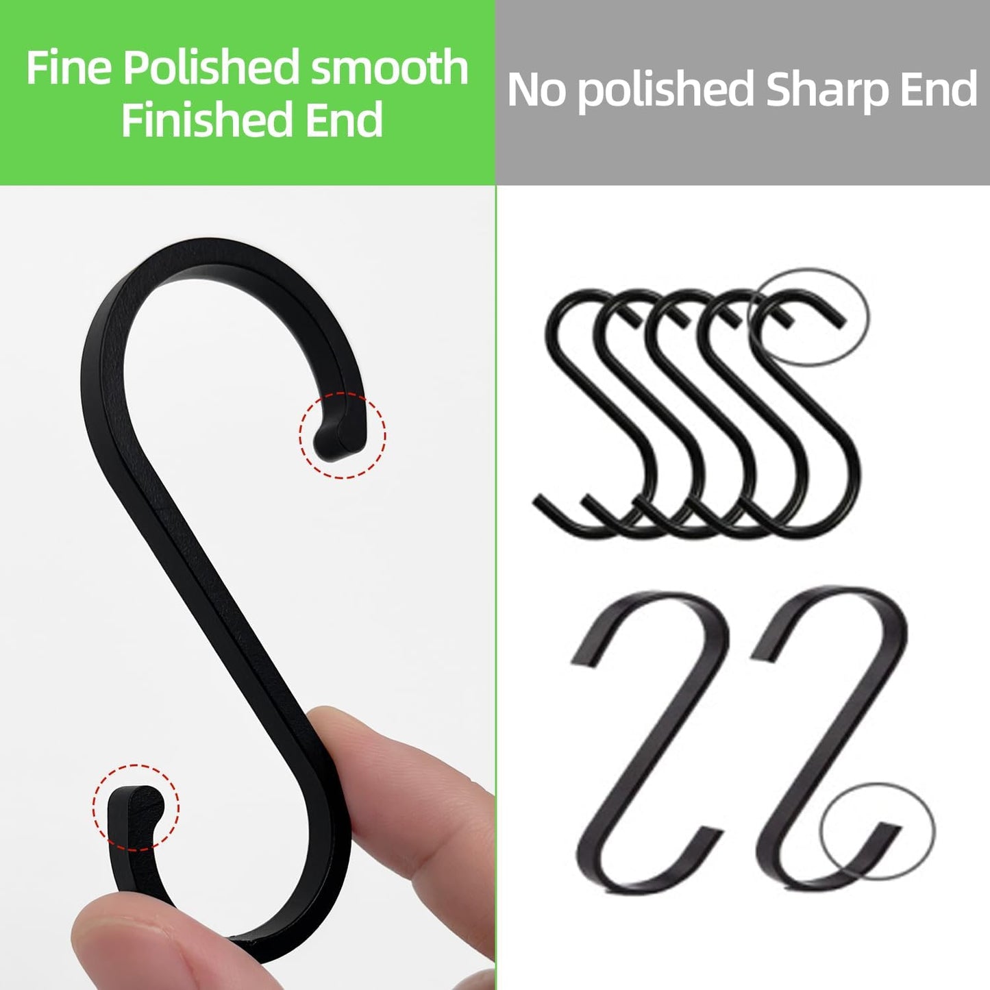 S Shaped Hooks Aluminum, Heavy Duty Large Metal for Hanging Plants, Coffee Cups, Clothes, Pots and Pans in Kitchen, Bathroom, Workshop, Garden,Jean Pant Hooks for Closet,12 Pack Matte White