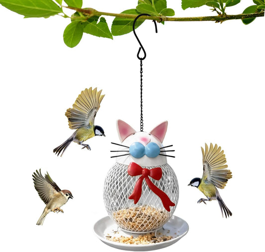 Wild Bird Feeders,Squirrel Proof Cat Shape Feeding Station,Garden Bird Feeder | for Finch Garden Backyard Balcony Porch Patio Yard Outside