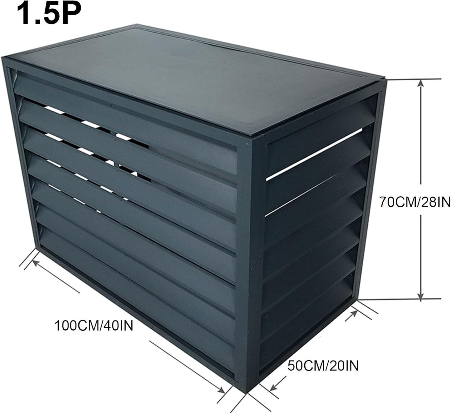 Covered air conditioner outdoor unit,Mini Split Air Conditioner Cover for Outside Units,Shelf Plant Stand,Outdoor AC Unit Cover,Noise Reduction,suitable for outdoor(Color:Gray flat roof,Size:100*50*70