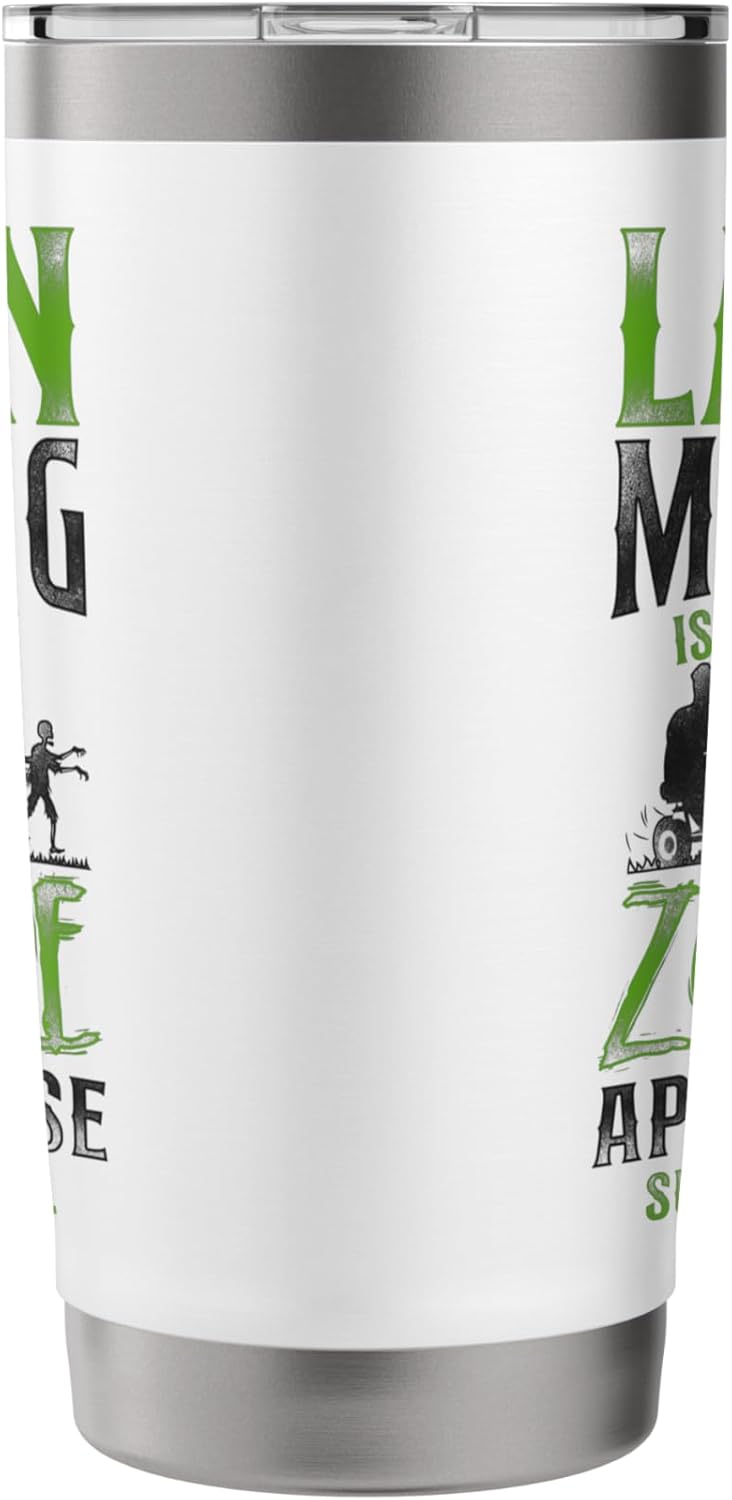 Lawn Mower Mowing Dad Father Landscaper Zombie Tractor Lawn Stainless Steel Insulated Tumbler