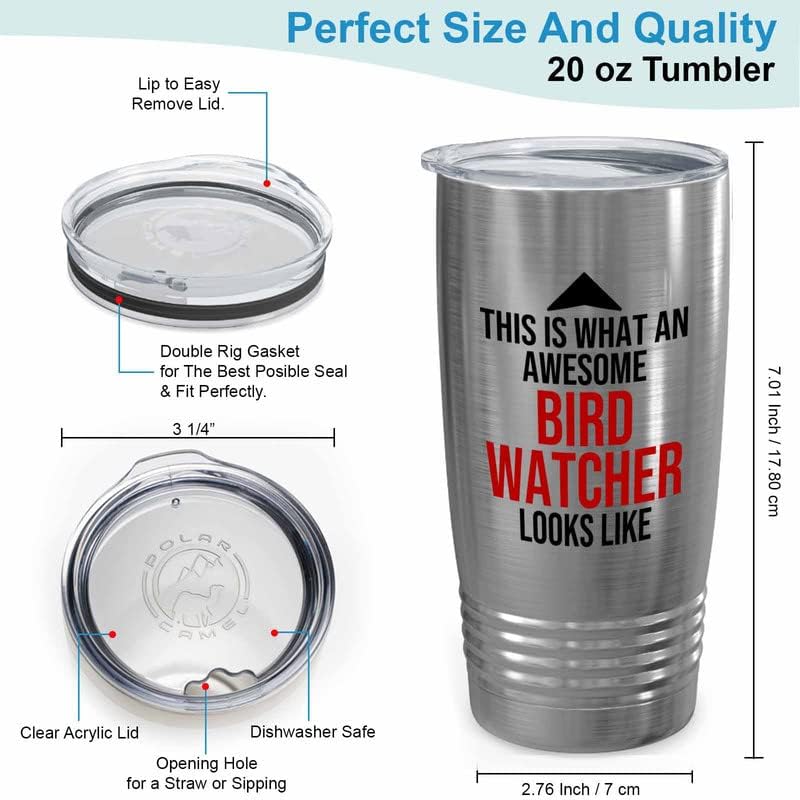 Bird Lover Silver Edition Viking Tumbler 20oz - Awsome Bird Watcher Lo