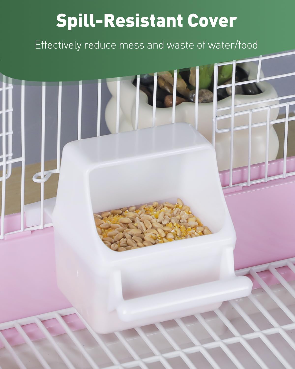 Pawfly 2 Pcs Bird Feeder, Hanging Plastic Water Dispenser with Hooks, 