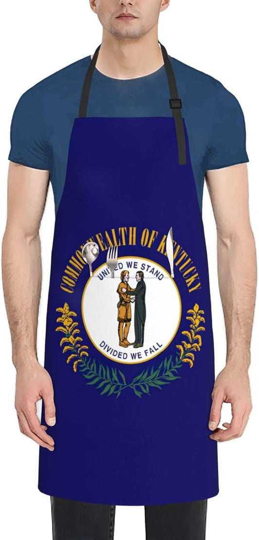 Kentucky State Flag Print Laundry apron 28x33 In Waterproof Kitchen Ap