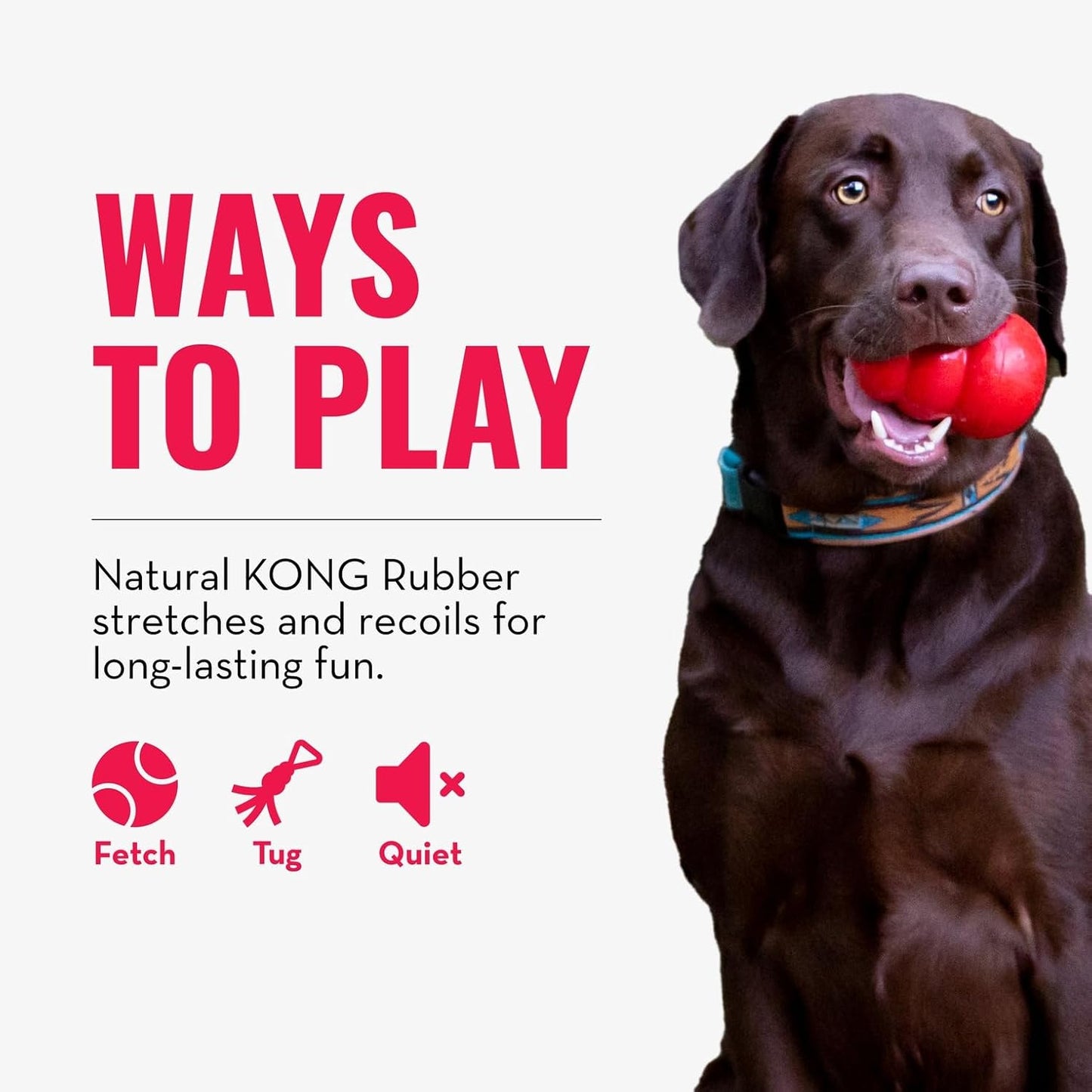 KONG Tug Toy - Dog Supplies for Tug of War - Natural Rubber Dog Toy fo