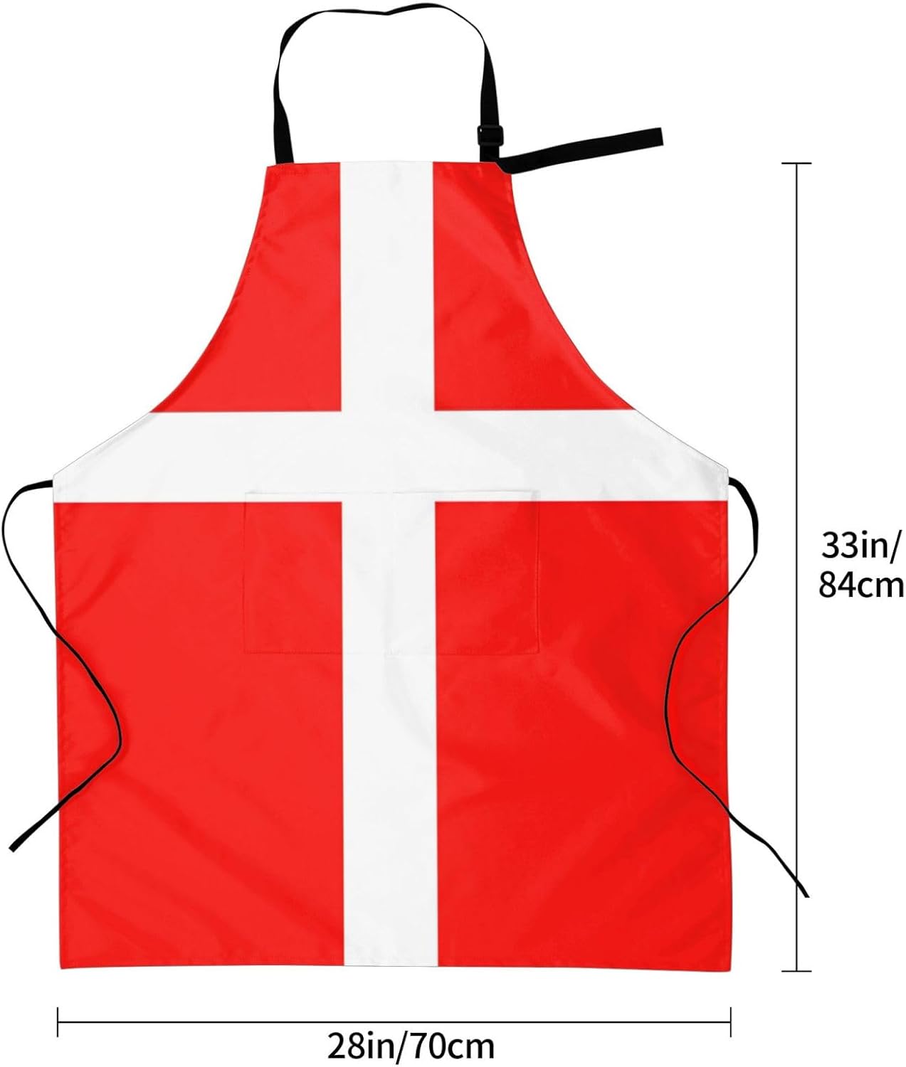 Denmark Danish Flag print Waterproof apron with pocket adjustable cooking apron for adult kitchen bibs to bake
