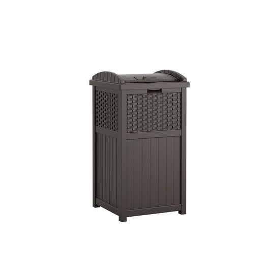 Suncast 33 Gallon Commercial Outdoor Trashcan Hideaway with Lid for 30