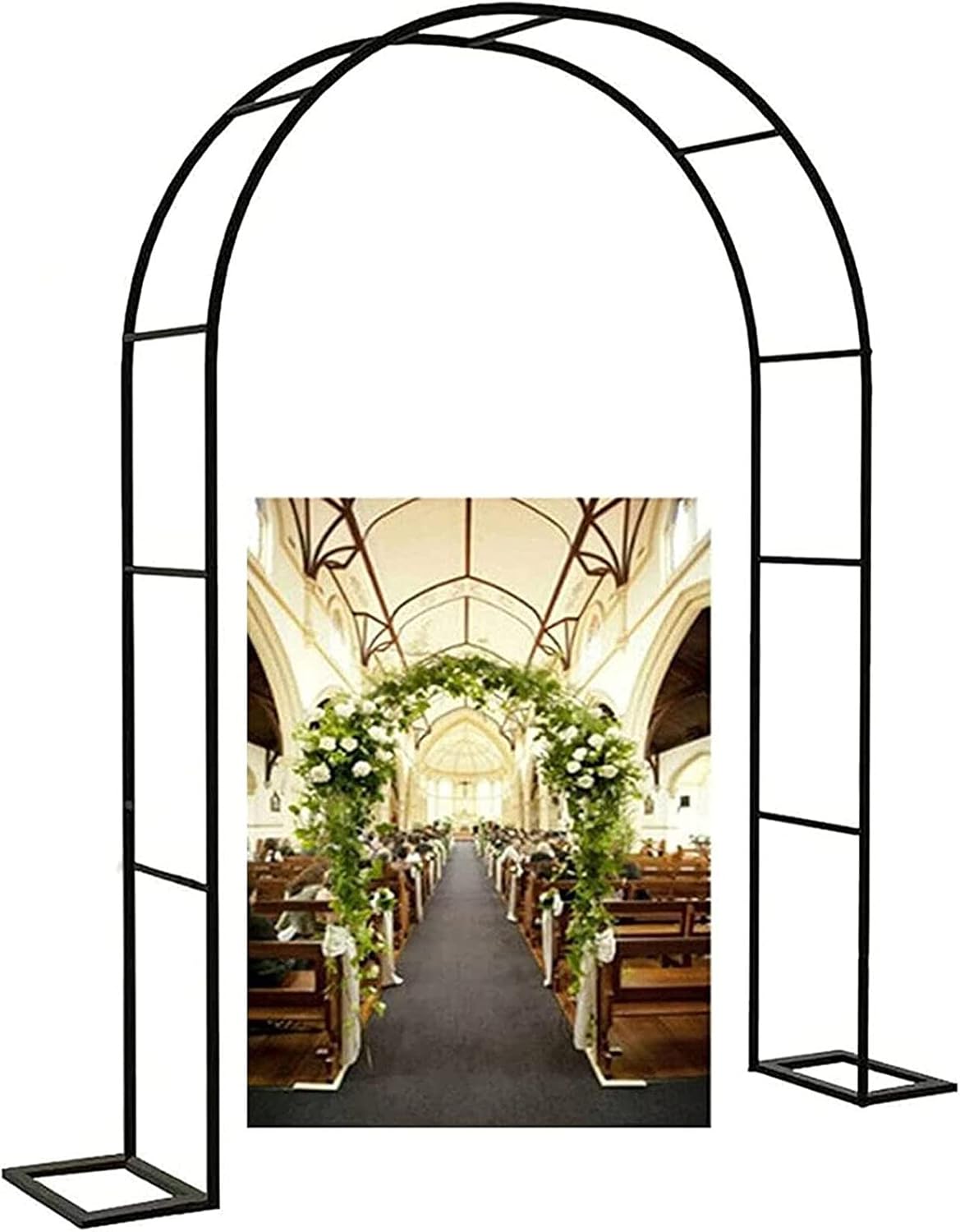 Heavy Duty Metal Garden Arch for Climbing Plants & Roses - Sturdy Outdoor Trellis Arbour for Weddings & Events, 350x220cm (137.8x86.6in)