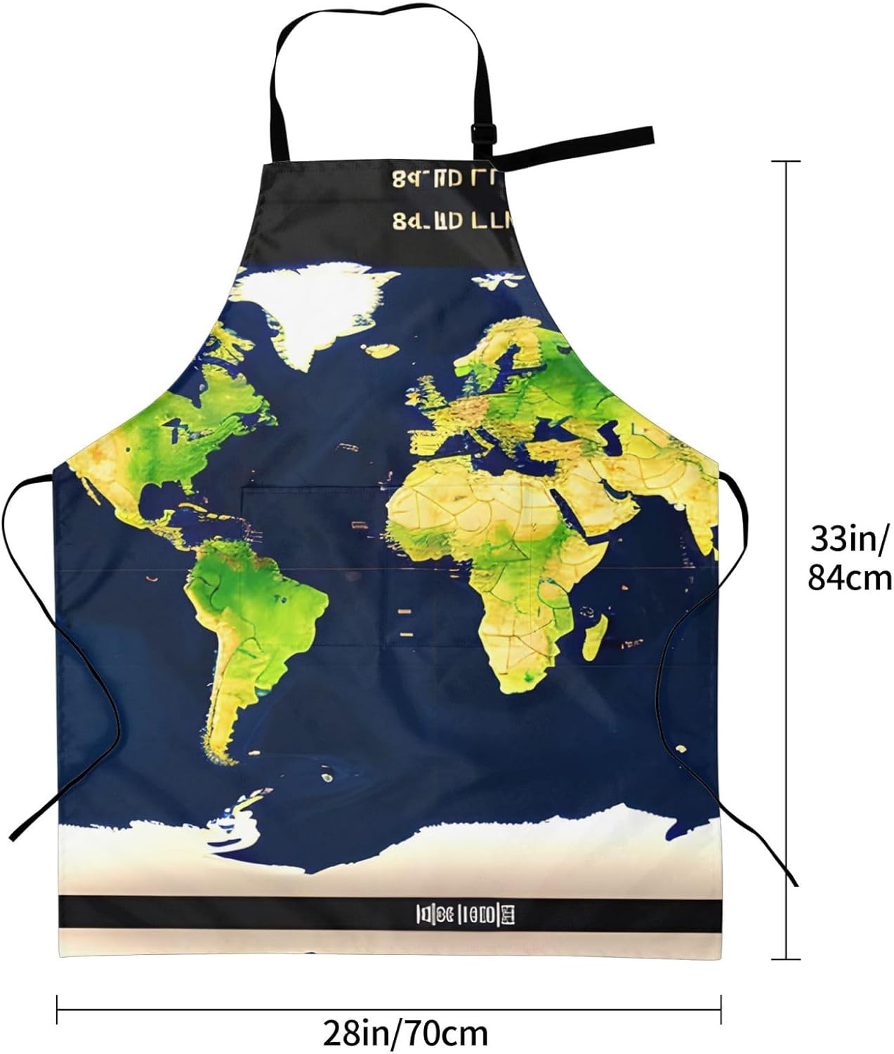 World Map print Waterproof apron with pocket adjustable cooking apron for adult kitchen bibs to bake
