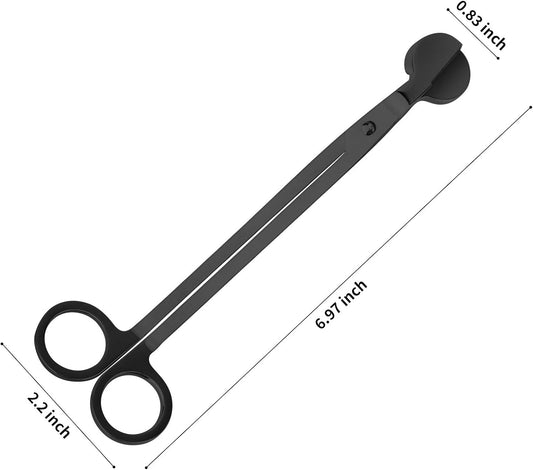 CHEFBEE Black Polished Stainless Steel Candle Wick Trimmer Wick Clipper Cutter, Scissors, Reaches Deep Into Candles to Cut Spent Cord, Allow Cleaner Burn and Prevent Soot Buildup