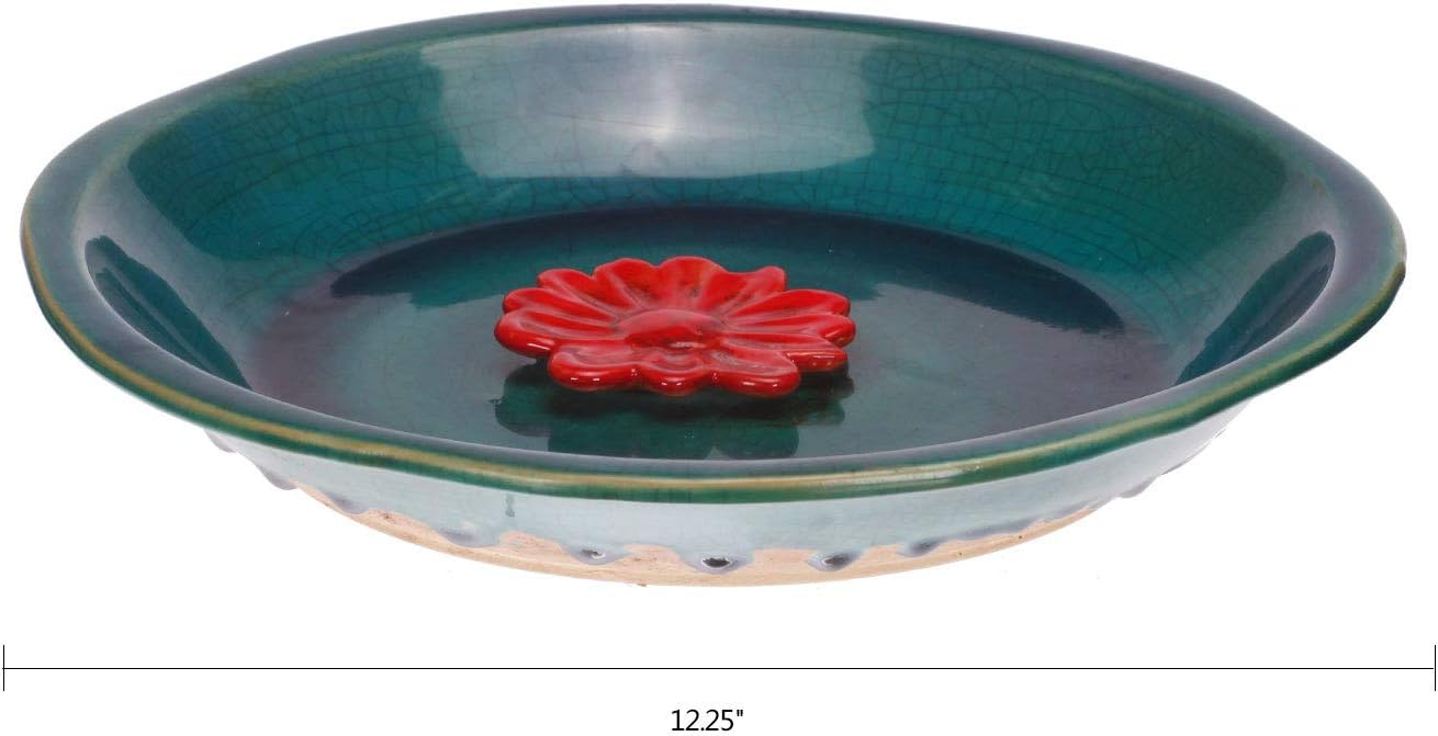 DUSVALLY Birdbath Ceramic Bowl Decor for Bee Bird for Outside, Bird Ba