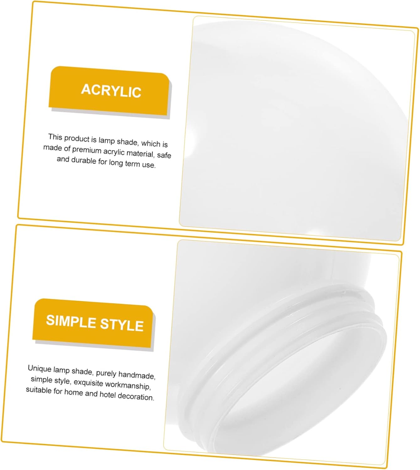 Acrylic Outdoor Globe Lampshade Replacement for Wall Lamp Waterproof L
