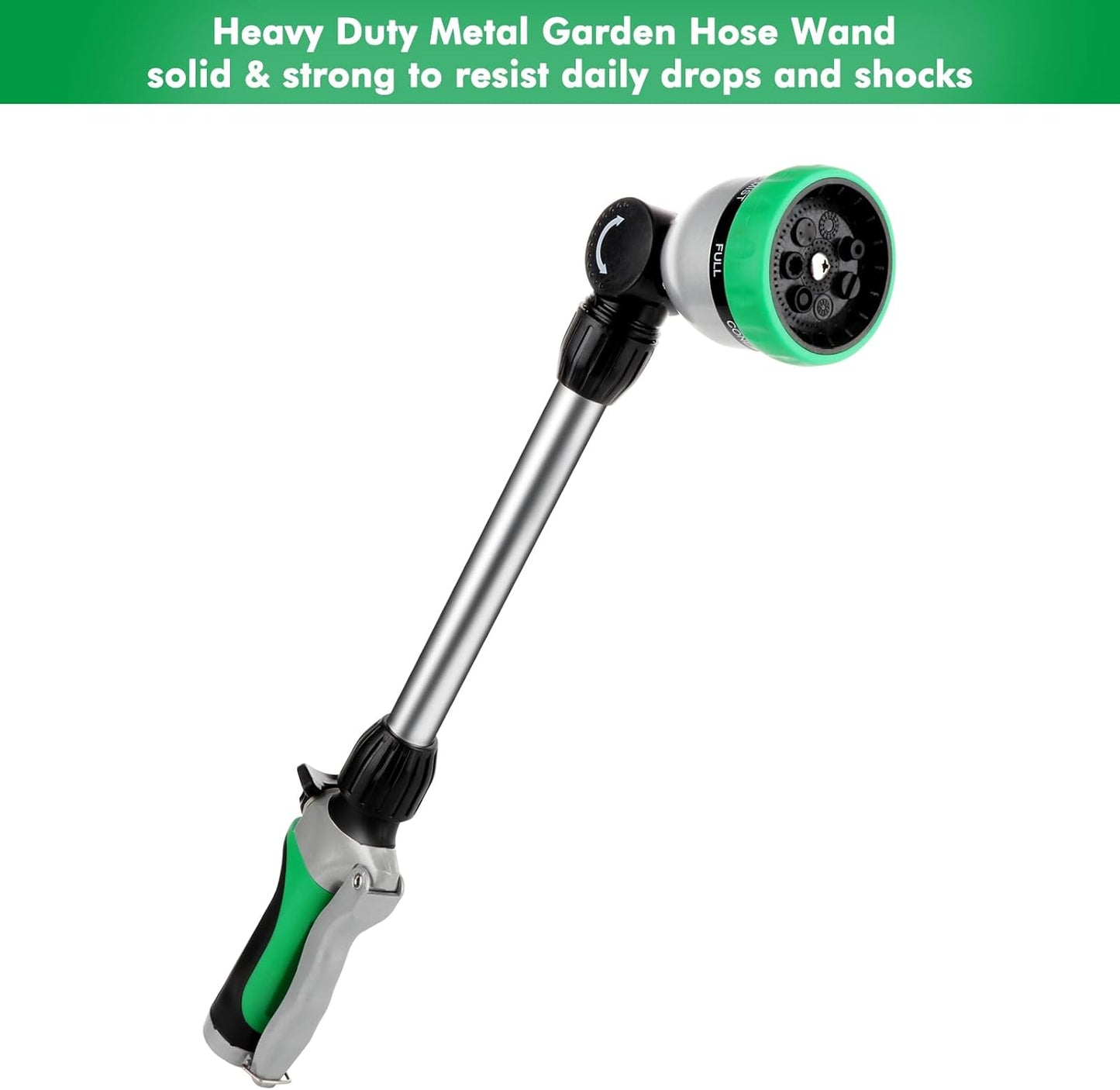 RESTMO Metal Watering Wand, Heavy Duty Garden Hose Wand with 180° Swiv