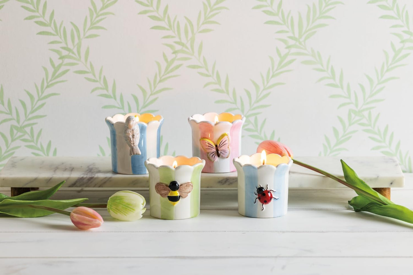 Mud Pie Small Wax Bird Filled Candle