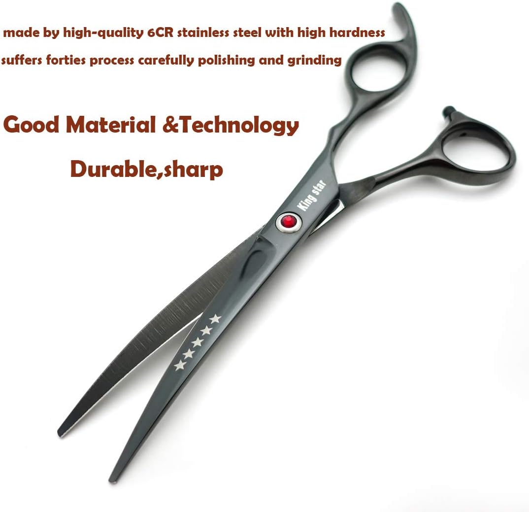 7.0in Titanium Professional dog Grooming Scissors set,Straight & Thinn