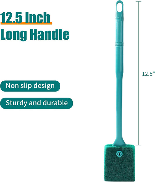 AQUANEAT Fish Tank Cleaning Tools, Aquarium Double Sided Sponge Brush,