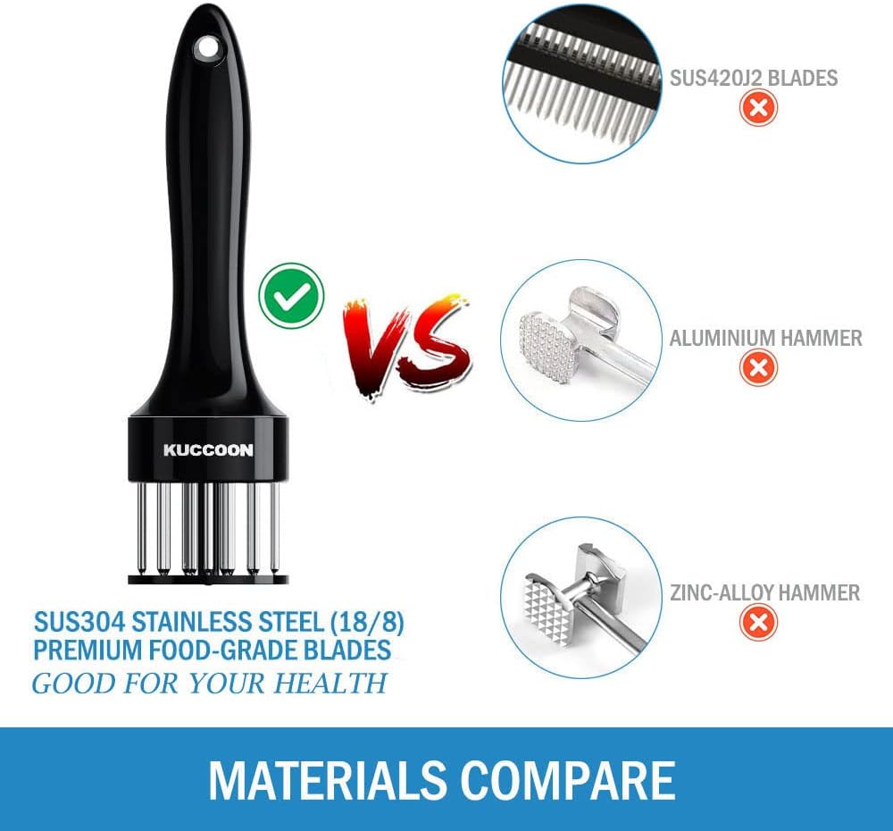 Meat Tenderizer Tool Stainless Steel Needle Ultra Sharp 24 Blades Tenderizer Tool for Tenderizing Beef Chicken Steak Veal Pork