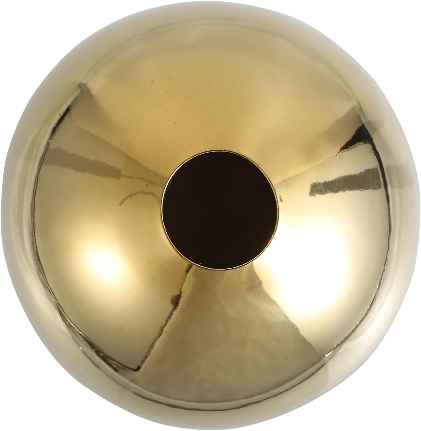 FAVOMOTO Gold Electroplated Ceramic Ball Vase Large Bulbous Flower Pot