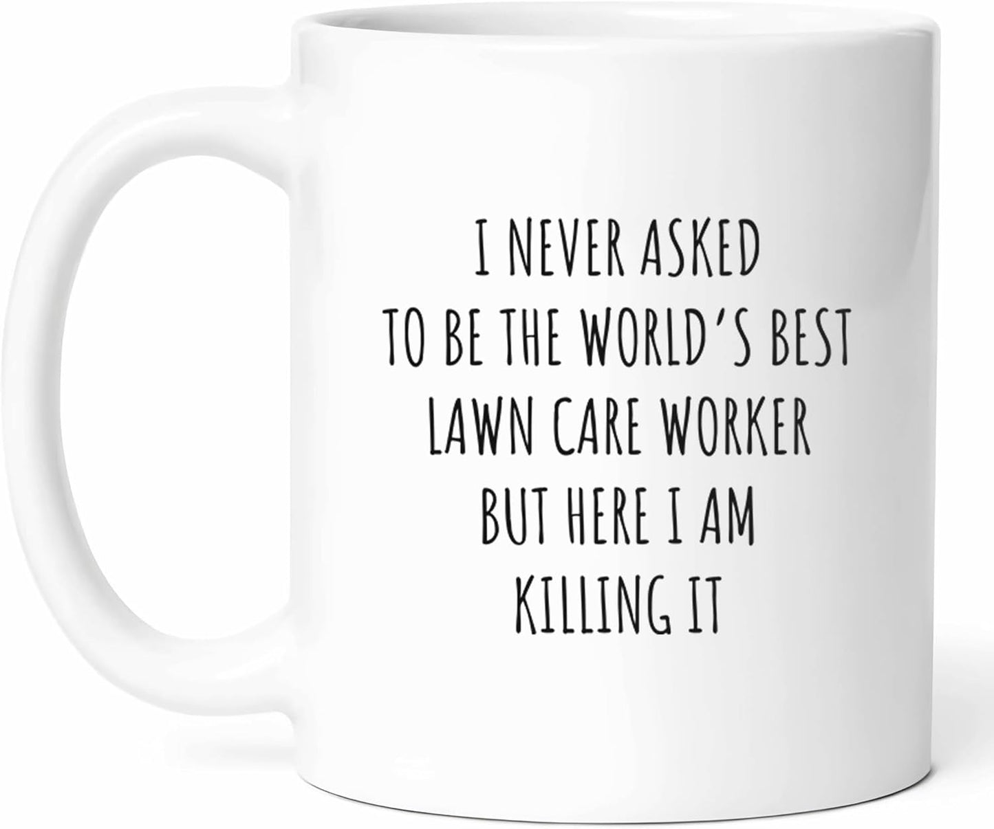 Best Lawn Care Worker Mug - Gardening Expert Coffee Cup - Landscape Technician Funny Gift From Homeowners - Turf Specialist Tea Mugs - Green Thumb Cups - 11 Oz Ceramic Gifts For Outdoor Enthusiast