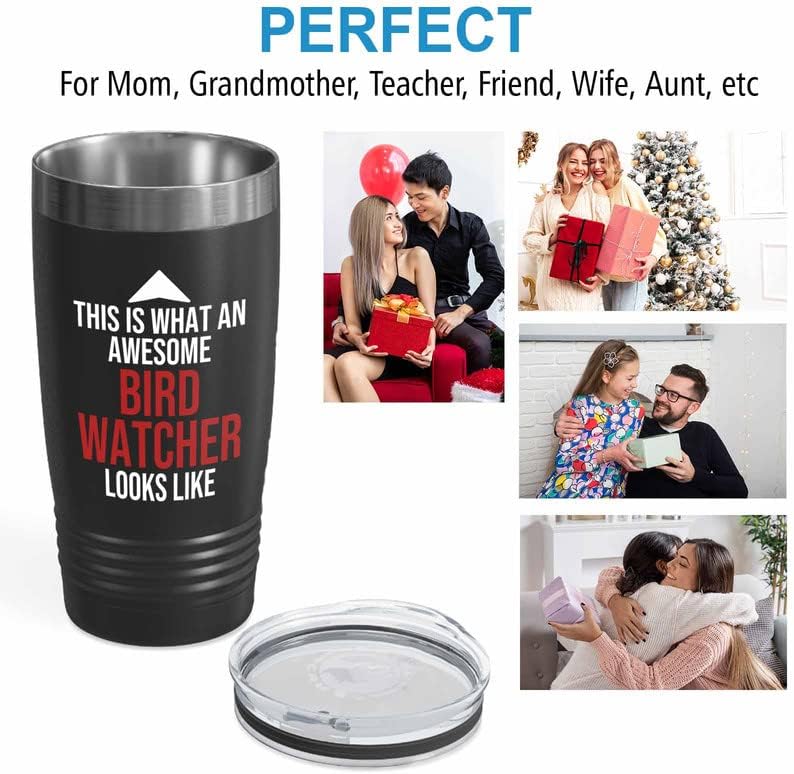 Bird Lover Black Edition Viking Tumbler 20oz - Awsome Bird Watcher Loo