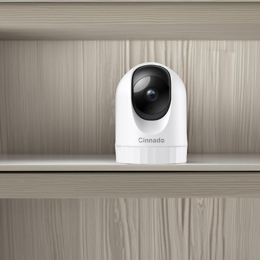 Cinnado Security Camera Indoor-2K 360° WiFi Cameras for Home Security，