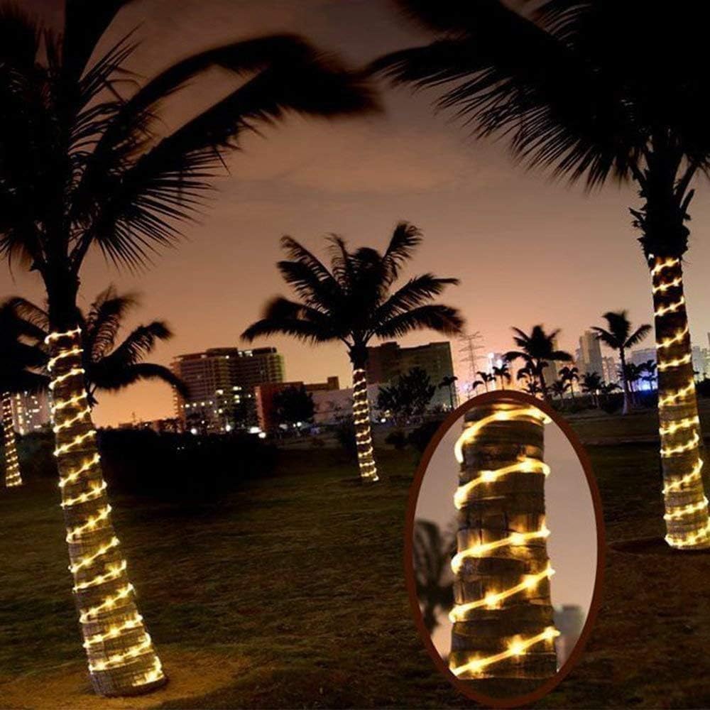 Solar Rope Lights, 1000 LEDs 334ft Waterproof Outdoor String Lights with 8 Modes, Fence, Path, Tree, Wedding & Party Decoration (Warm White)