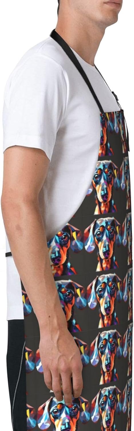 YANYU Cute Puppy Dog Print 28x33 In Kitchen Apron Stylish Chef Apron w